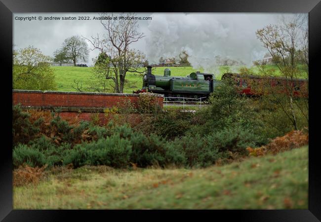 Full steam ahead  Framed Print by andrew saxton