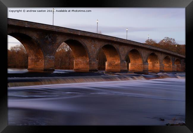 Water bridge  Framed Print by andrew saxton