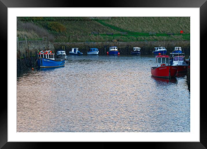 Small boats Framed Mounted Print by andrew saxton