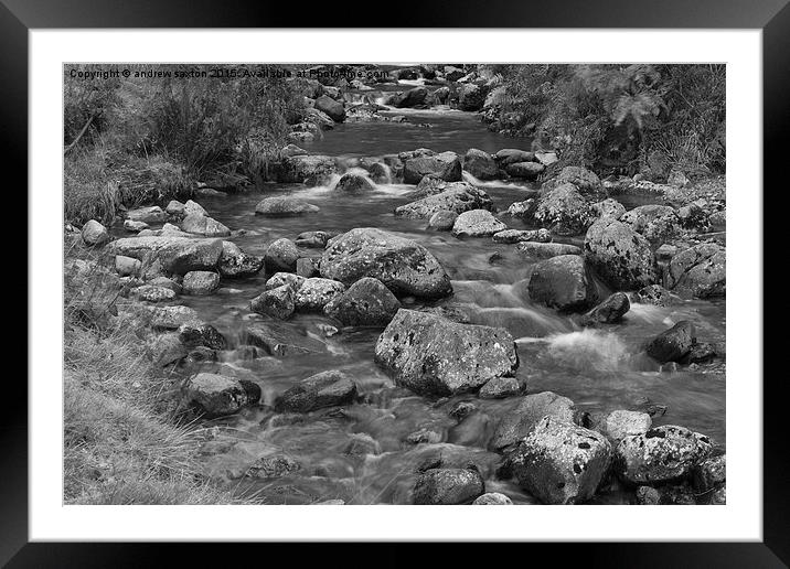  RUNNING WATER Framed Mounted Print by andrew saxton
