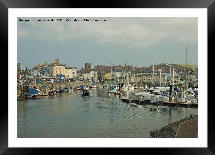  ABERWSTWYTH HARBOUR Framed Mounted Print by andrew saxton