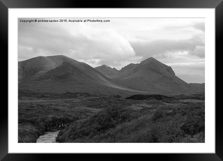 HILLS OF SKYE Framed Mounted Print by andrew saxton