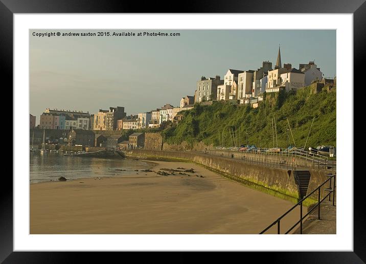  SEASIDE TOWN OF TENBY Framed Mounted Print by andrew saxton