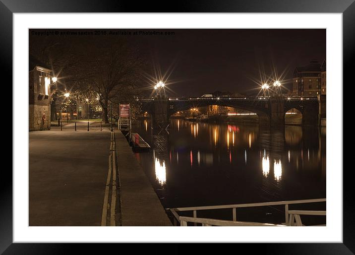  YORK BY NIGTH Framed Mounted Print by andrew saxton
