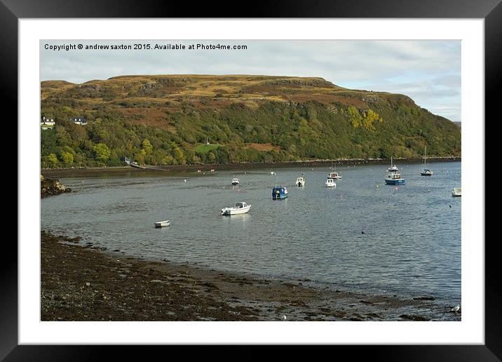  PORTREE HARBOUR  Framed Mounted Print by andrew saxton