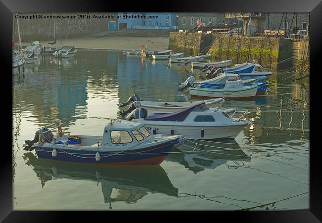  TENBY BOATS Framed Print by andrew saxton