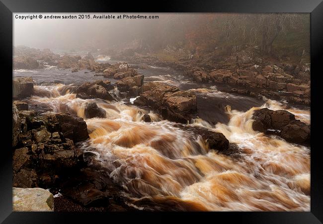  MISTY STREAM Framed Print by andrew saxton