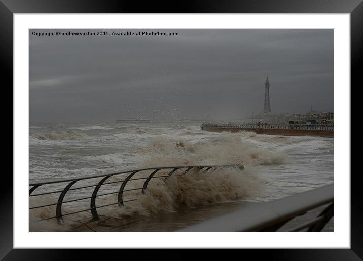  ROUGH SEA Framed Mounted Print by andrew saxton