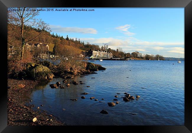  AMBLESIDE SHORE Framed Print by andrew saxton