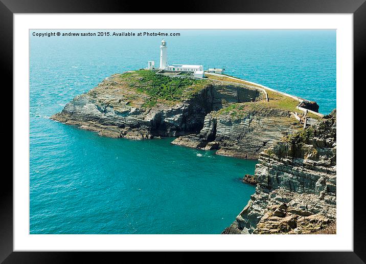 WELSH LIGHT HOUSES Framed Mounted Print by andrew saxton