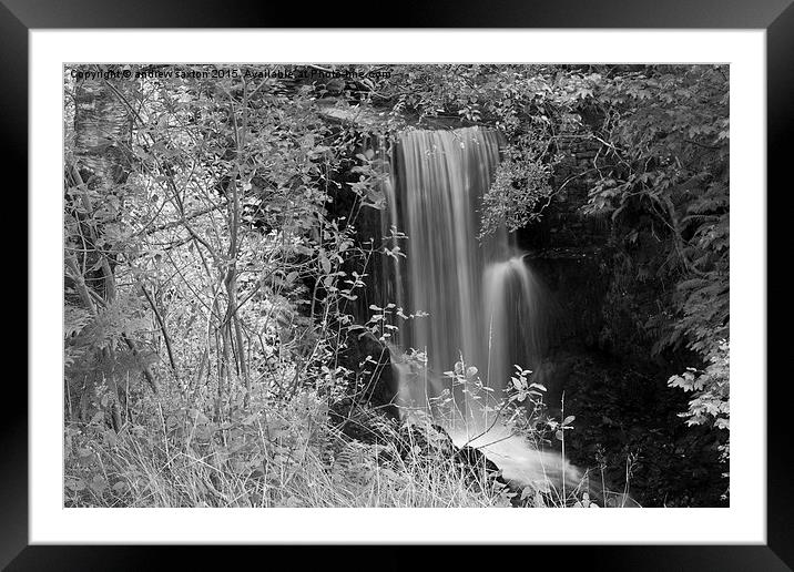  LEAFY WATERFALL   Framed Mounted Print by andrew saxton
