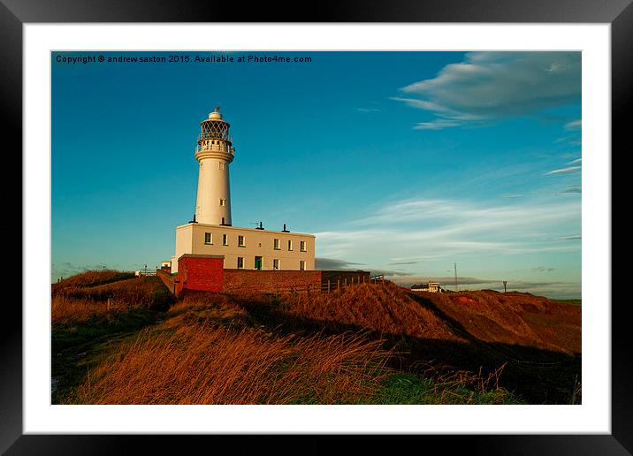  FLAMBOROUGH LIGHT HOUSE Framed Mounted Print by andrew saxton