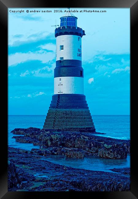 POINT LIGHT HOUSE Framed Print by andrew saxton