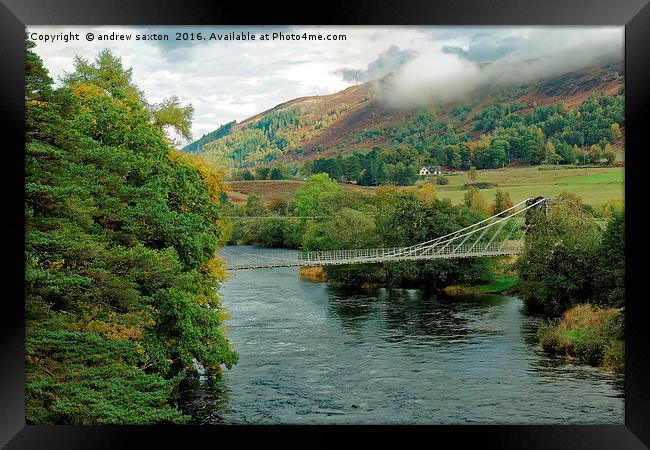 ROPE BRIDGE Framed Print by andrew saxton