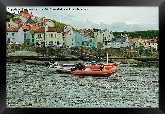 STAITHE DRY HARBOUR Framed Print by andrew saxton