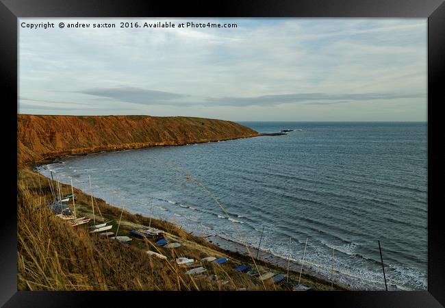 LAPPING UP THE COAST. Framed Print by andrew saxton