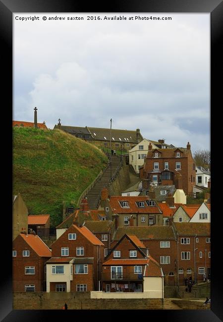 WHITBY'S STEPS Framed Print by andrew saxton