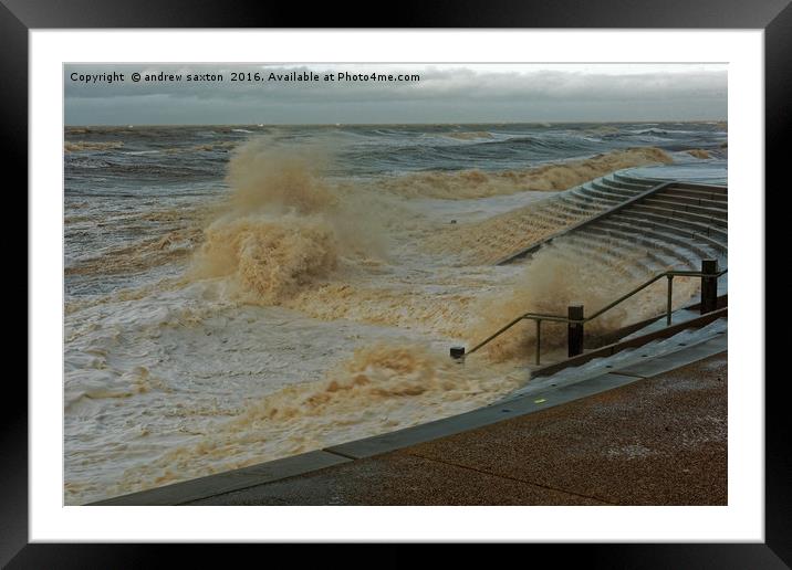 SEA STORM AND WIND Framed Mounted Print by andrew saxton