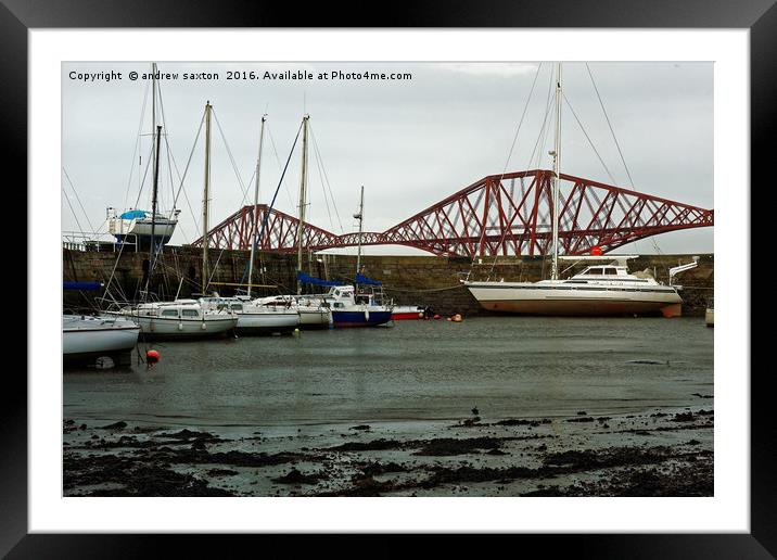 DALMENY HARBOUR Framed Mounted Print by andrew saxton
