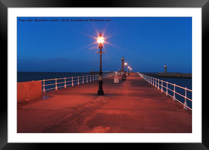 HARBOR LIGHTS Framed Mounted Print by andrew saxton