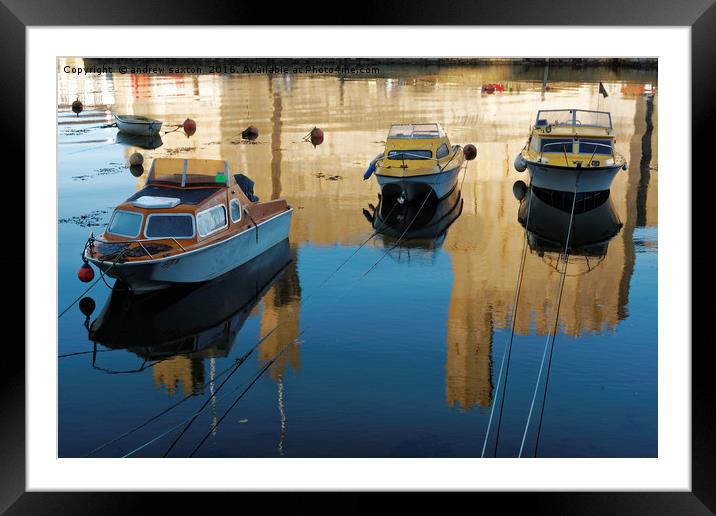 CASTLE REFLECTION Framed Mounted Print by andrew saxton