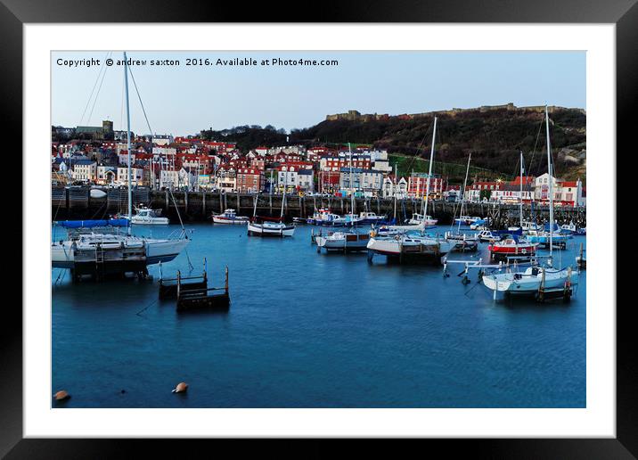 LOOKING OVER THE HARBOUR Framed Mounted Print by andrew saxton