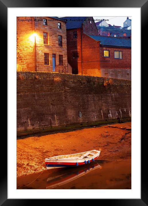 LIT BY STREET LIGHT Framed Mounted Print by andrew saxton