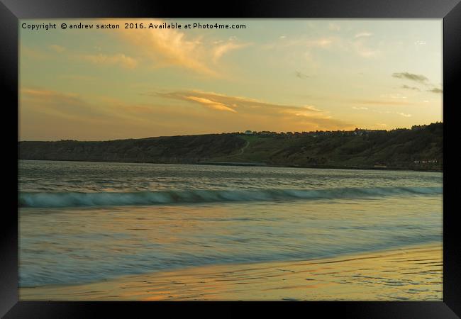 SUNSET SEA Framed Print by andrew saxton