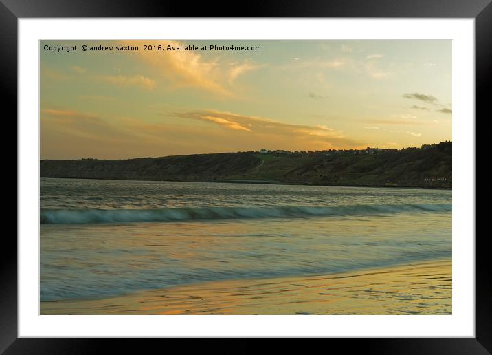SUNSET SEA Framed Mounted Print by andrew saxton