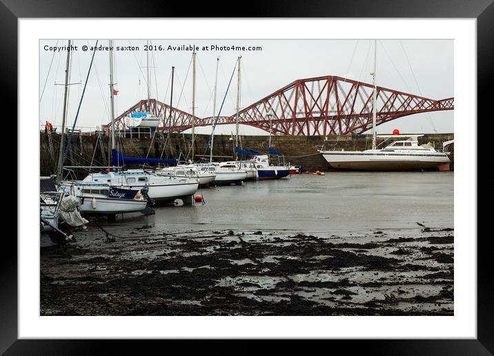 QUEENSFERRY HARBOUR Framed Mounted Print by andrew saxton