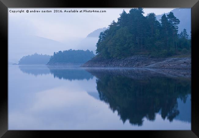 MISTY REFLECTION Framed Print by andrew saxton