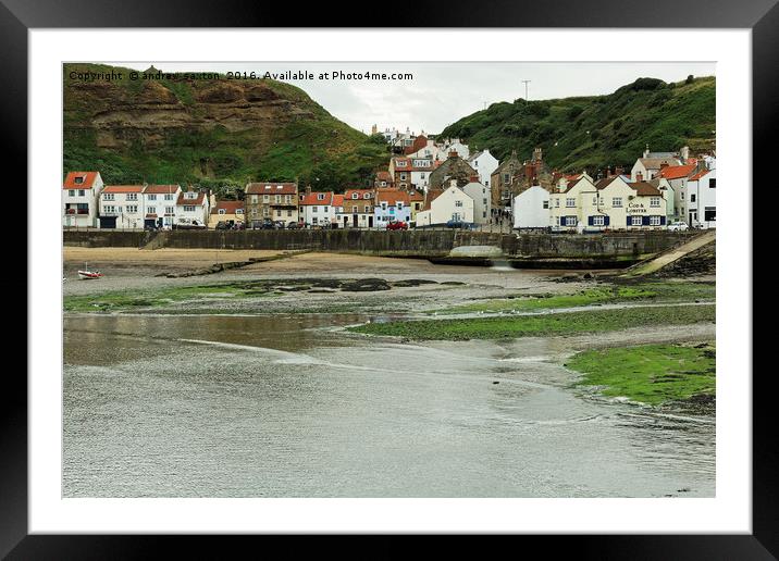 SMALL COASTAL VILLAGE Framed Mounted Print by andrew saxton