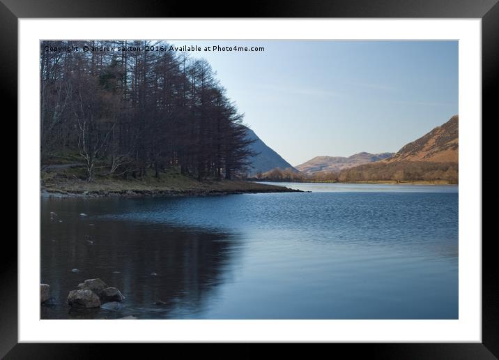 LAKES HILLS TO LOOK AT Framed Mounted Print by andrew saxton