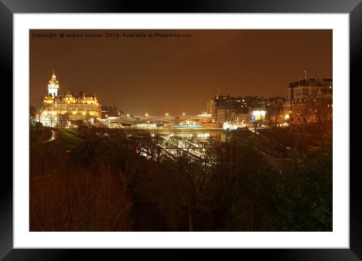 BRIGHT LIGHTS Framed Mounted Print by andrew saxton