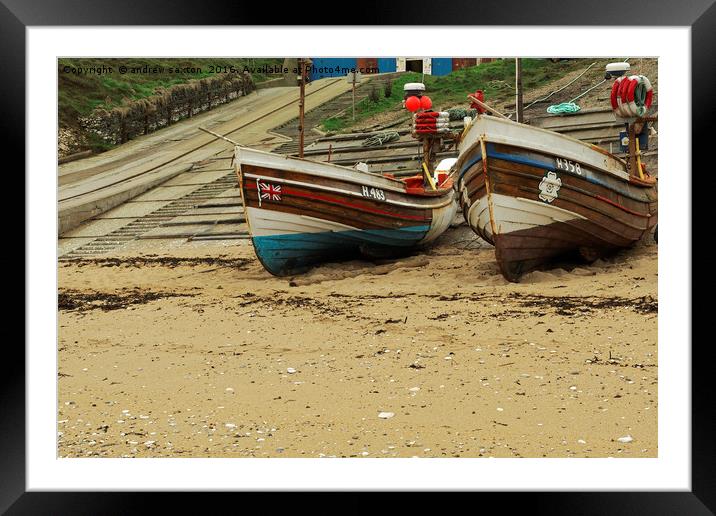 PAIR ON THE BEACH Framed Mounted Print by andrew saxton