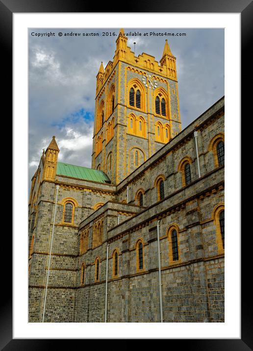 BUCKFAST CLOCK Framed Mounted Print by andrew saxton