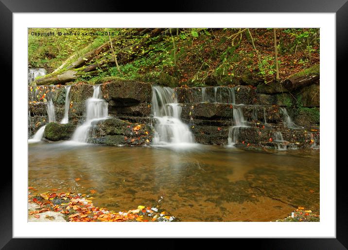 ALL WATERFALLS Framed Mounted Print by andrew saxton