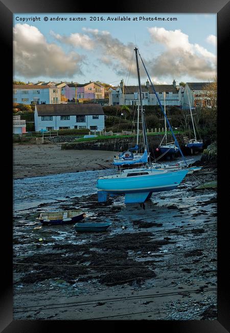 BOATS AND CLOUDS Framed Print by andrew saxton