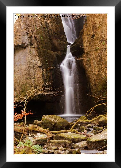 GAP WATERFALL Framed Mounted Print by andrew saxton