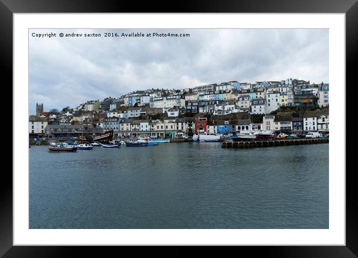 BRIXHAM Framed Mounted Print by andrew saxton