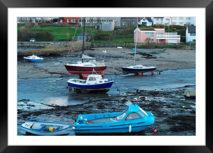 CEMAES BOATS Framed Mounted Print by andrew saxton