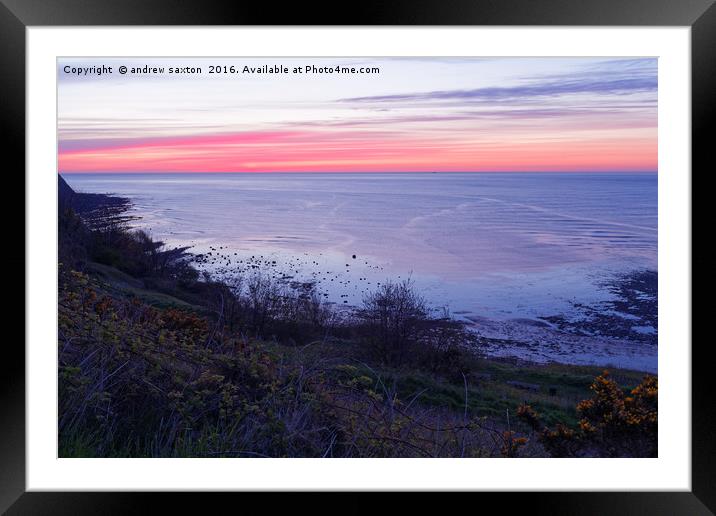 HOODS SUNRISE Framed Mounted Print by andrew saxton
