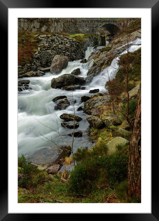 WATERFALL. Framed Mounted Print by andrew saxton