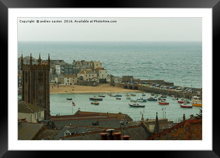ROOF TOP COASTLINE Framed Mounted Print by andrew saxton