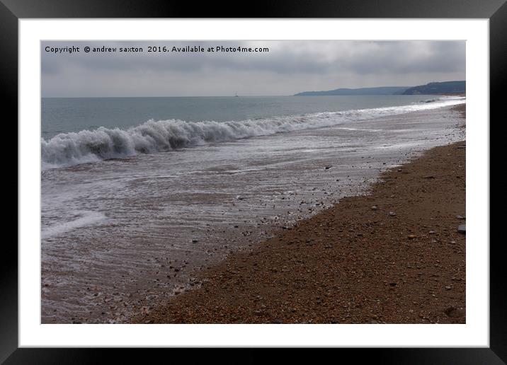 SLAPTON OVER Framed Mounted Print by andrew saxton