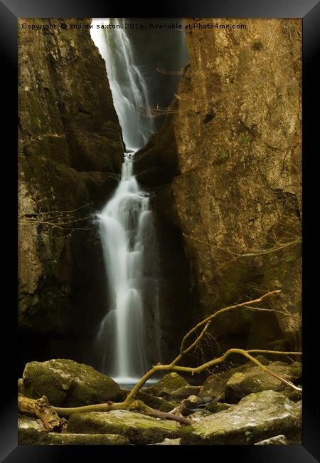 WATER IN ROCKS Framed Print by andrew saxton