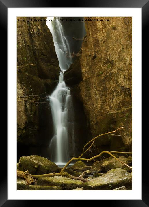 WATER IN ROCKS Framed Mounted Print by andrew saxton