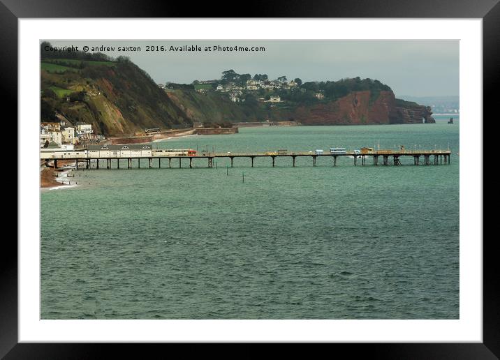 TEIGNMOUTH PIER Framed Mounted Print by andrew saxton