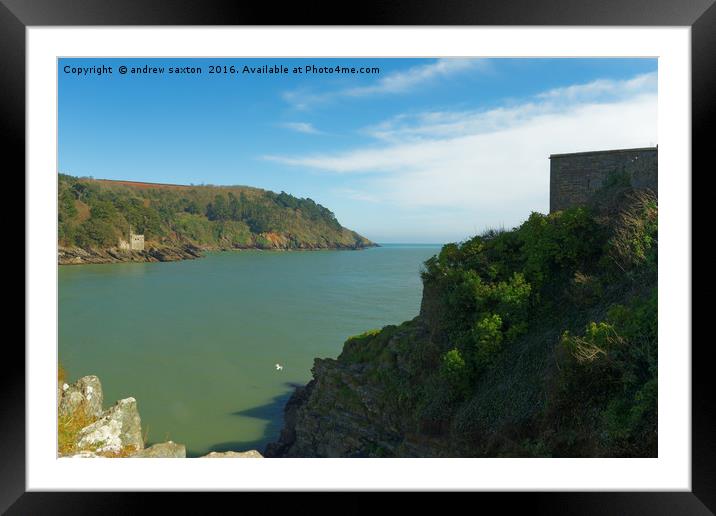 CLIFF TOP BATTLEMENTS Framed Mounted Print by andrew saxton