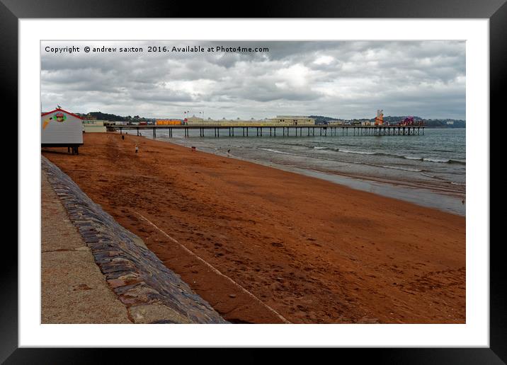 PAIGNTON PIER  Framed Mounted Print by andrew saxton